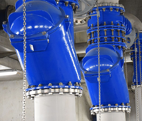 AVK ball check valves at wastewater pumping station Sint-Kruis, Belgium