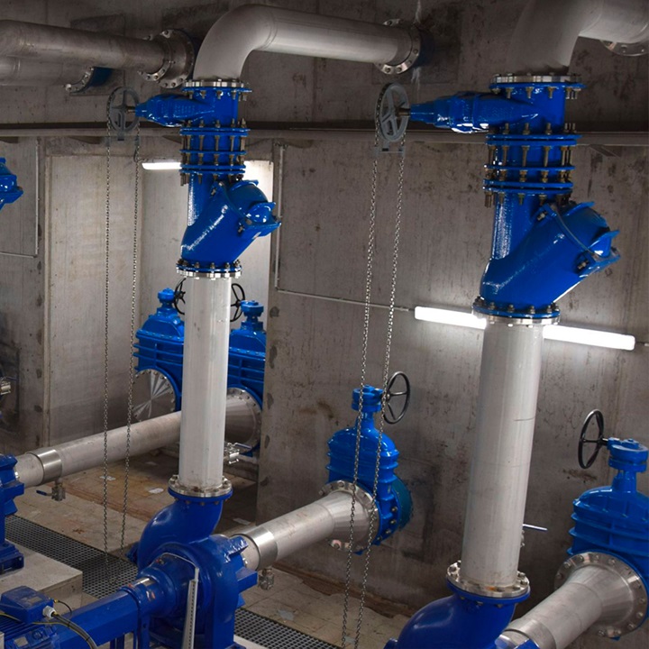 AVK valves installed at wastewater pumping station in Sint-Kruis, Belgium