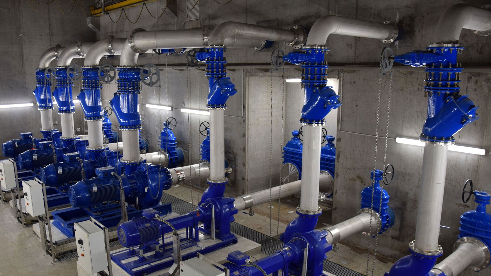 AVK valves at wastewater pumping station in Sint-Kruis, Belgium